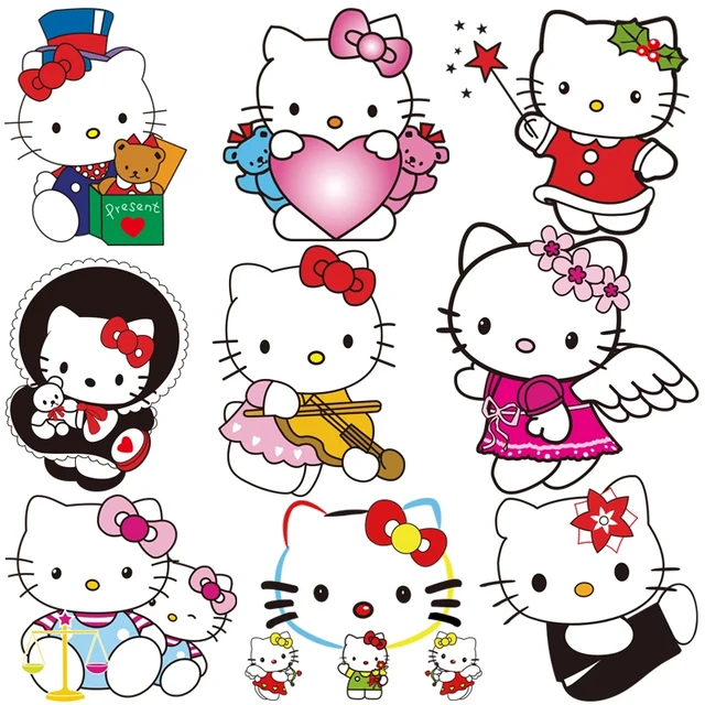 Iron On Hello Kitty Patches for Clothing cute Girl Thermal Sticker On  Clothes DIY A-level